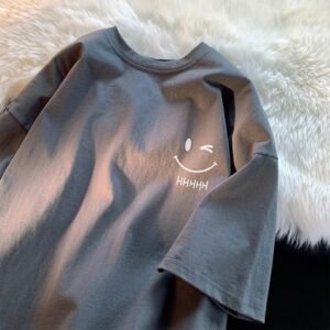 تيشيرت نسائي بطباعه وجه مبتسم